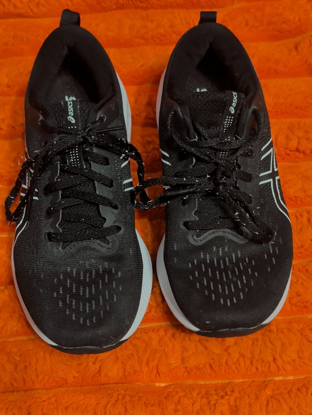 Asics Women's Black Athletic Sneakers with White Accents